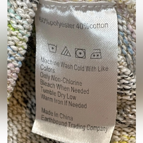 Earthbound Drug Rug Soft Pullover Knit Hooded Rainbow Color Top Woman’s Size L - Picture 11 of 15